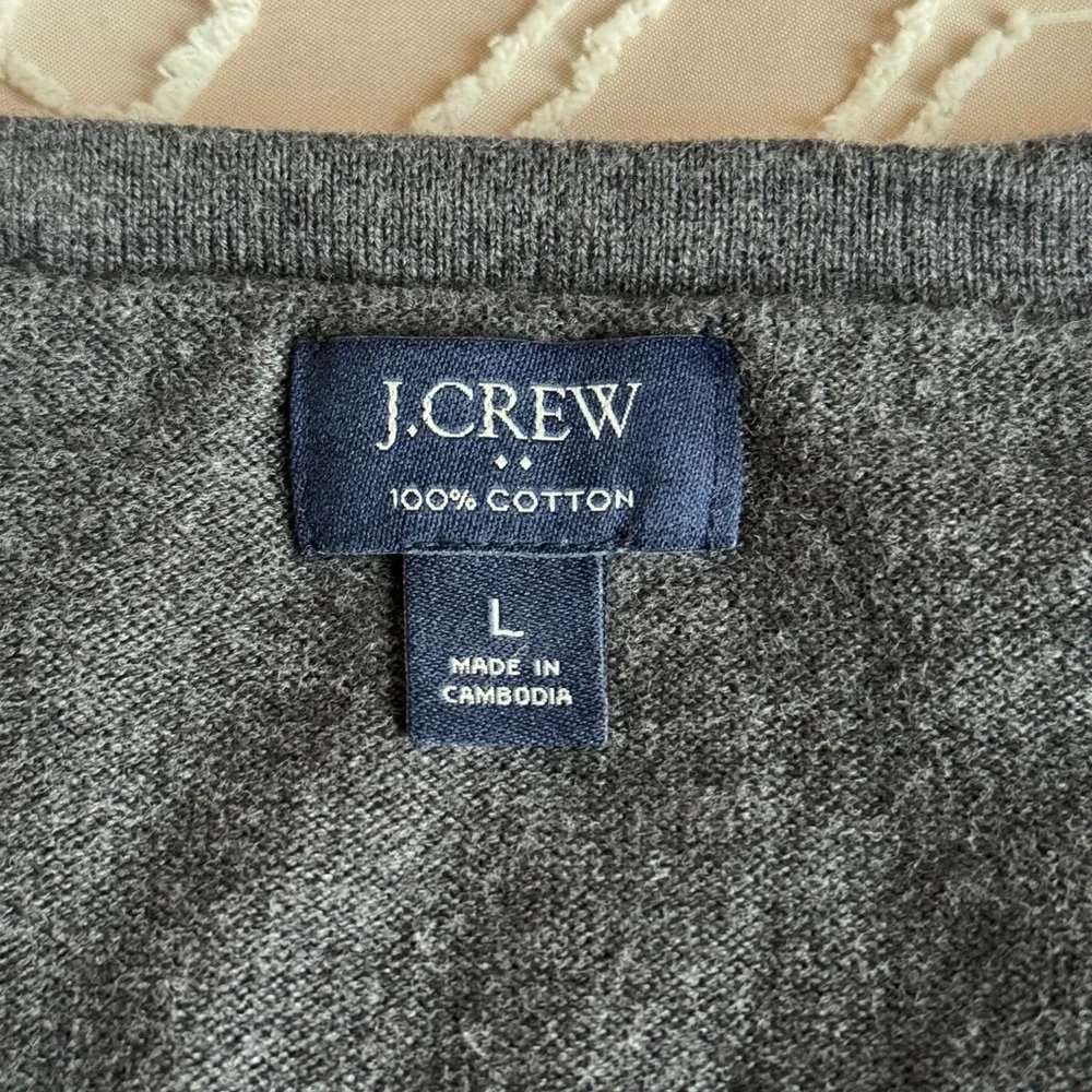 J. Crew Men’s V-Neck Sweater Size Large Charcoal Gray Minimalist Essential